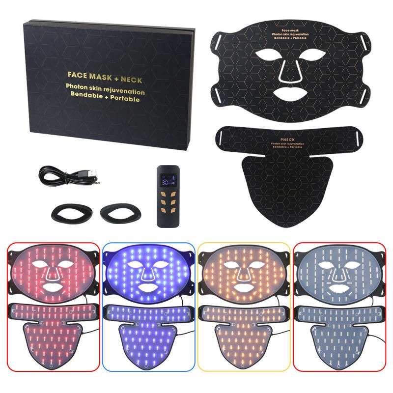 Red blue light neck silica gel LED with red light facial mask