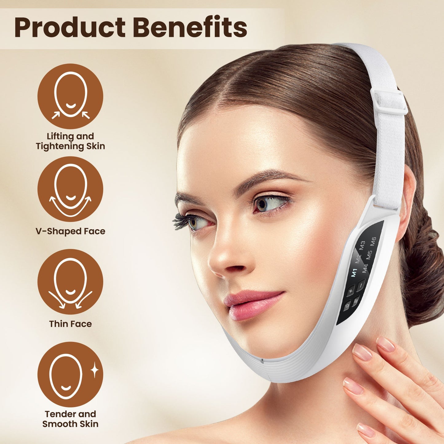 V-shaped Facial Slimming Device EMS Microcurrent Smart V-Face Beauty Instrument Facial Massager Chin Slimmer