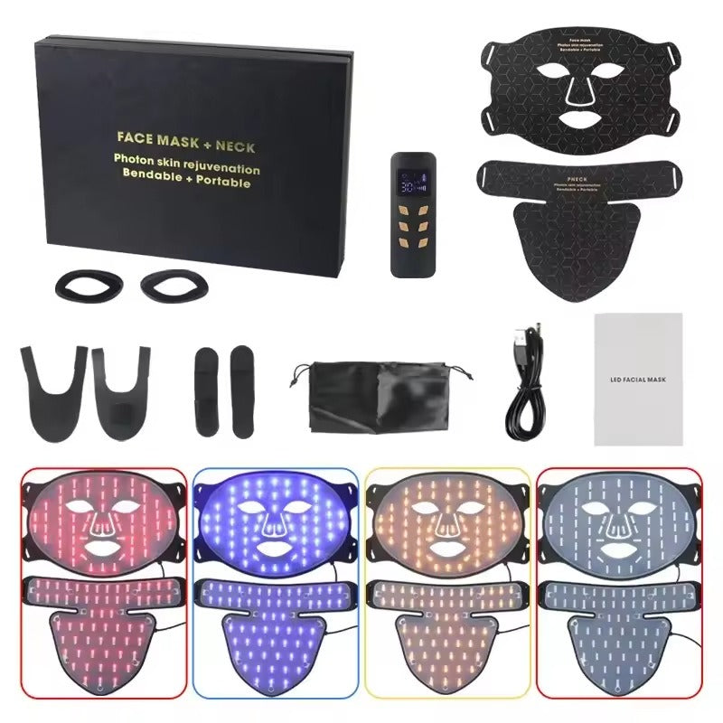 Red blue light neck silica gel LED with red light facial mask