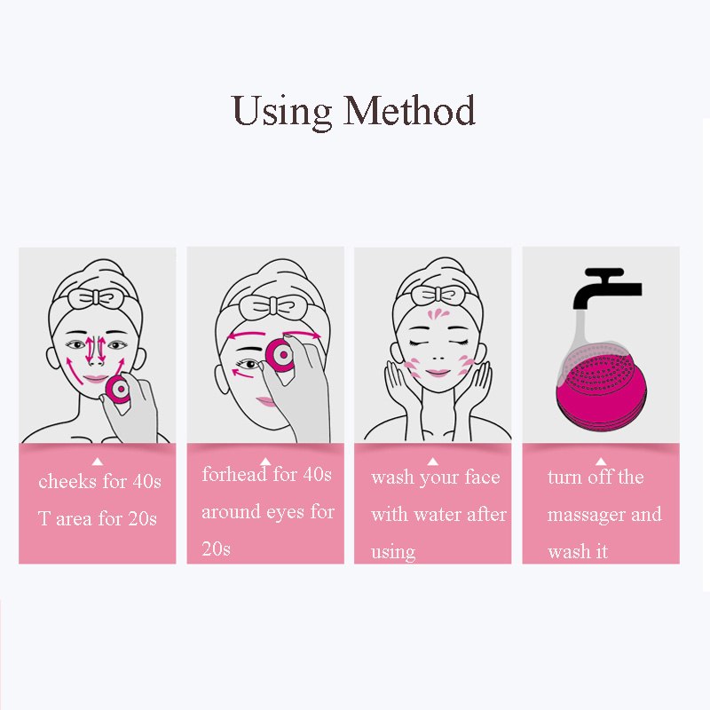 Electric Facial Cleansing Brush Mini USB Charging Silicone
