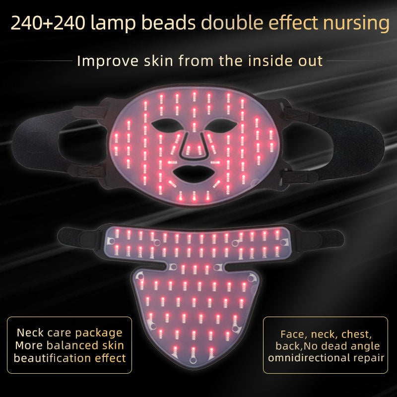 Red blue light neck silica gel LED with red light facial mask